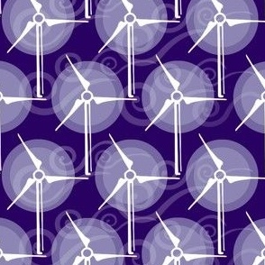 Turbines and wind in purple