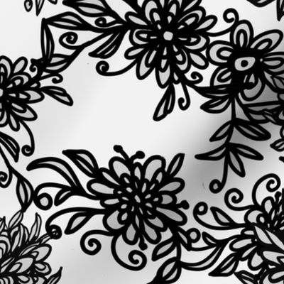 Black and White Wedding Floral