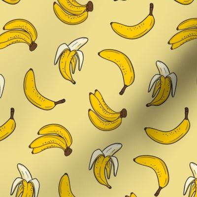 Tossed Bananas Tropical Fruit on Yellow Small