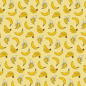 Tossed Bananas Tropical Fruit on Yellow Small