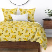 Tossed Bananas Tropical Fruit on Yellow Jumbo