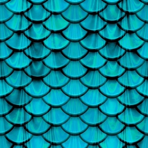 Fancy Mermaid Scales In Shades Of Aqua Blue And Turquoise