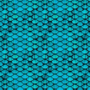 Fancy Mermaid Scales In Shades Of Aqua Blue And Turquoise Smaller Scale