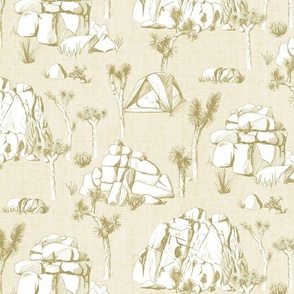 Joshua Tree Toile - 12" large - light olive 