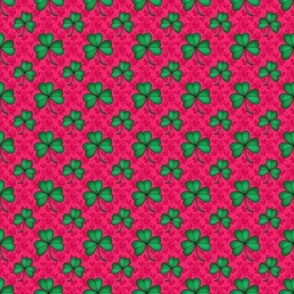 Shamrock Toss and Turn (watermelon pink small scale) 