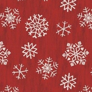 Snowflakes On Red_5 inch