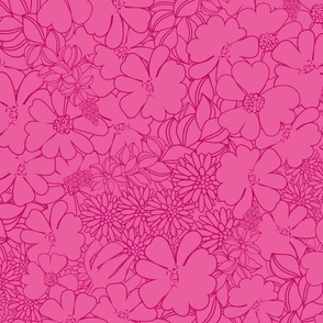 Floral Silhouette - Pretty in Pink