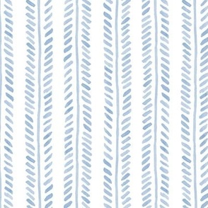 Watercolor Herringbone Stripe - Chambray Blue Colorway