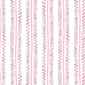 Watercolor Herringbone Stripe - Rose Pink Colorway