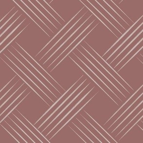 diagonal lines _ copper rose pink_ silver rust _ lattice weave