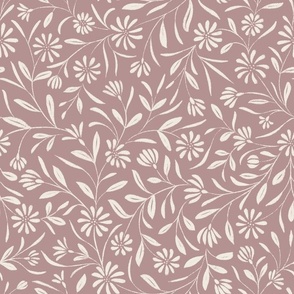 Flowy Textured Floral _ Creamy White_ Dusty Rose Pink _ Pretty Flowers