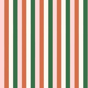 Deckchair narrow stripes (10mm) - Pink, Green, White (Co-ordinate Ditsy Vintage Floral)