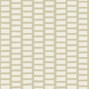 Rectangles | Creamy White, Thistle Green | Geometric Paper Cut Stripe