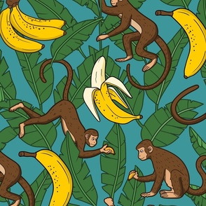 Jungle Monkeys and Tropical Bananas