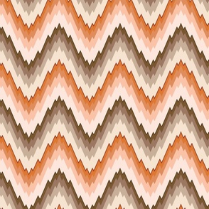 Chevron Zig Zag Brown Orange Neutral Flame Stitch