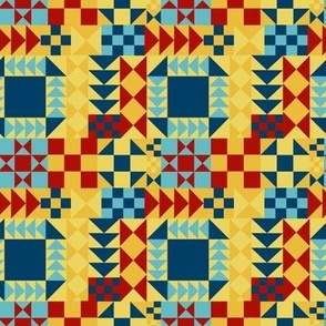Yellow Red Blue Patchwork Small