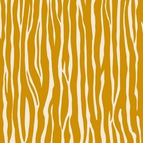 419 -  Small  scale abstract zebra print shapes in golden mustard and off white, for exotic crafts, boho curtains, duvet covers, bed sheets, wallpaper and apparel.