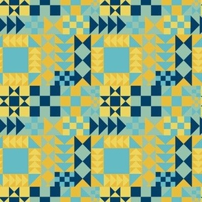 Blue and Yellow Patchwork Small