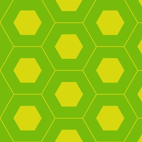 Vivid Hexagons Kaleidoscope (Neon Green, Yellow)