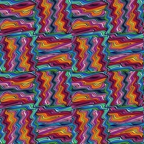 linear swirl squiggle squares