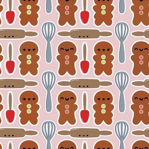 medium 4x4in gingerbread baking - pink