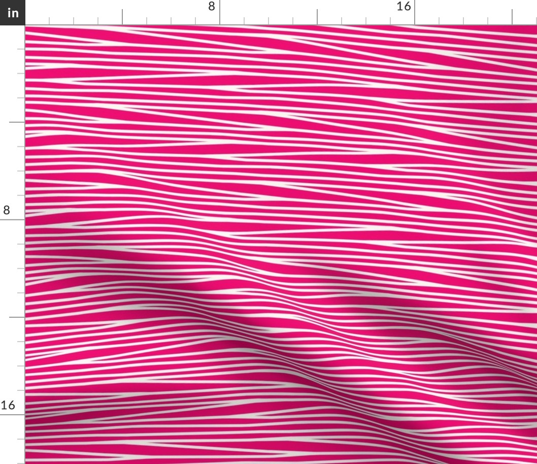 Medium Scale // Halloween Mummy Gauze Stripes on Bright Cerise Pink 