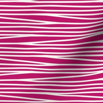 Medium Scale // Halloween Mummy Gauze Stripes on Bright Raspberry Pink