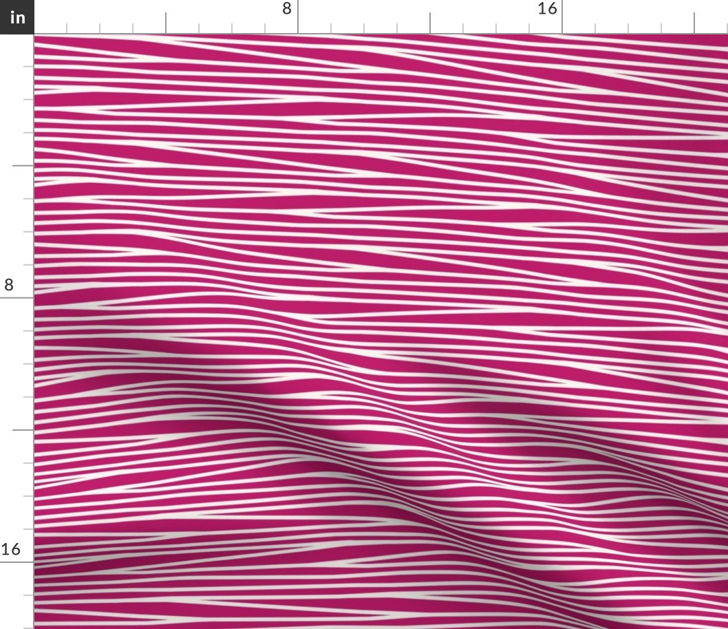 Medium Scale // Halloween Mummy Gauze Stripes on Bright Raspberry Pink