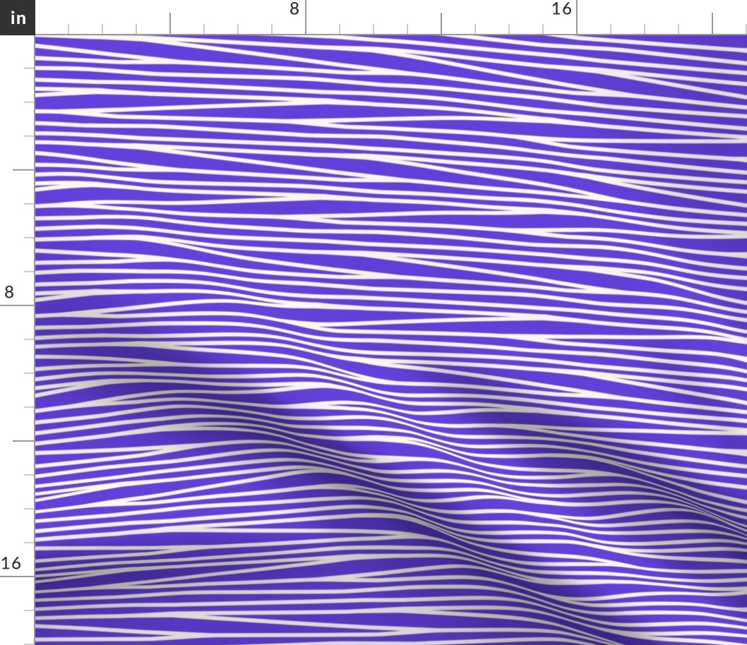 Medium Scale // Halloween Mummy Gauze Stripes on Bright Indigo Blue