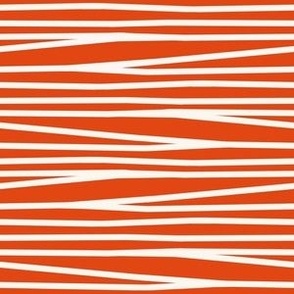 Medium Scale // Halloween Mummy Gauze Stripes on Orange-Red