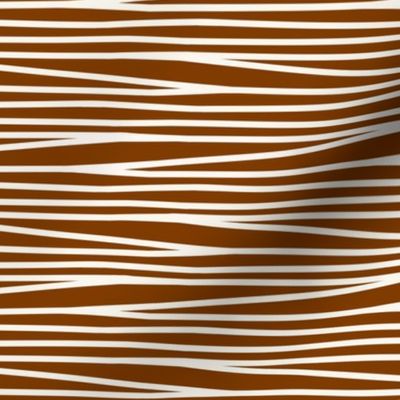 Medium Scale // Halloween Mummy Gauze Stripes on Russet Brown
