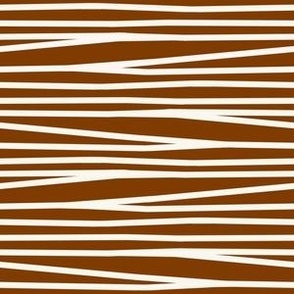 Medium Scale // Halloween Mummy Gauze Stripes on Russet Brown
