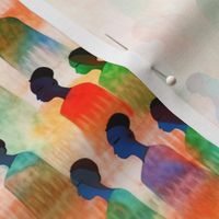 Watercolor People of Color Silhouettes