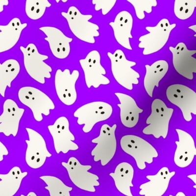 Medium Scale // Cute Halloween Ghosts on Bright Orchid