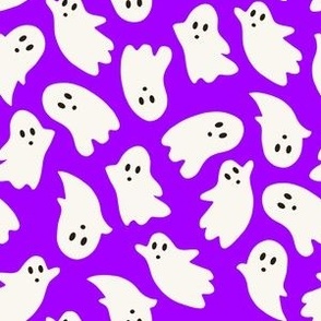 Medium Scale // Cute Halloween Ghosts on Bright Orchid