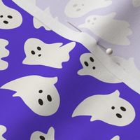Medium Scale // Cute Halloween Ghosts on Bright Indigo Blue