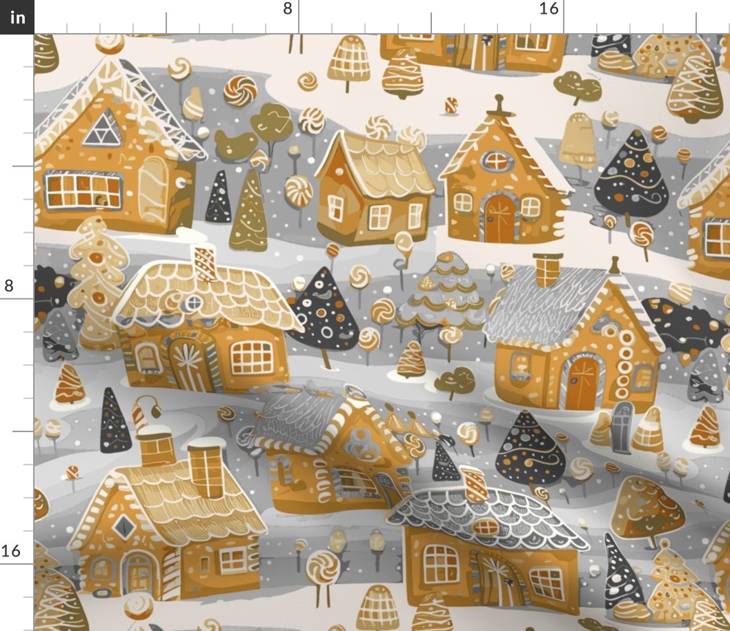 Gingerbread Houses by kedoki in gingerbread brown and gray and white