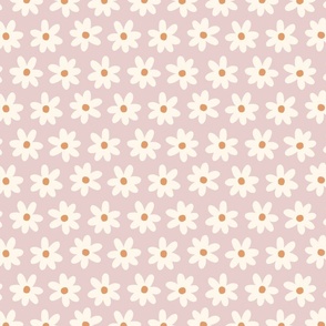 Sweet field of daisies - pink cream orange Medium