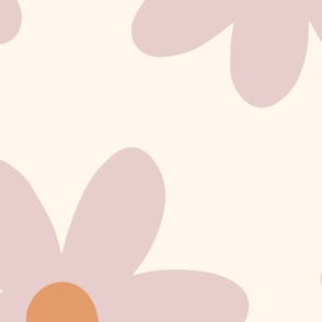 Sweet field of daisies - cream pink orange Jumbo