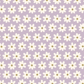 Sweet field of daisies - purple and green Medium
