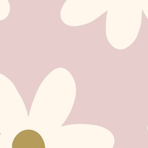 Sweet field of daisies - blush pink and olive green Jumbo