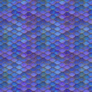 Fancy Mermaid Scales Girlie Glamour Style Blue Purple Smaller Scale