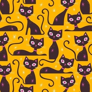 Halloween Cats Amber Small Scale