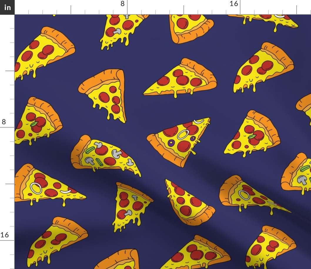 cool pepperoni pizza doodle navy background 