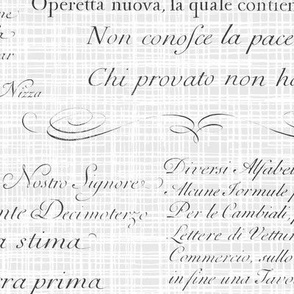 Vintage Italian Scripts in white and black