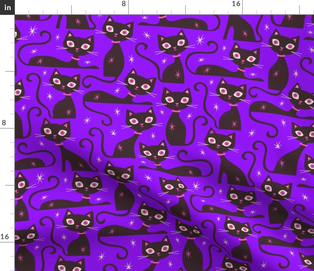 Halloween Cats Violet Regular Scale