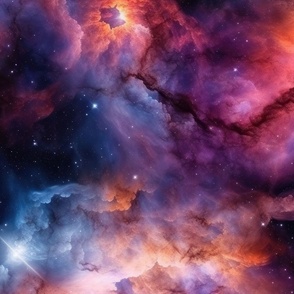 Pink Blue and Purple Nebula – Deep Space Image