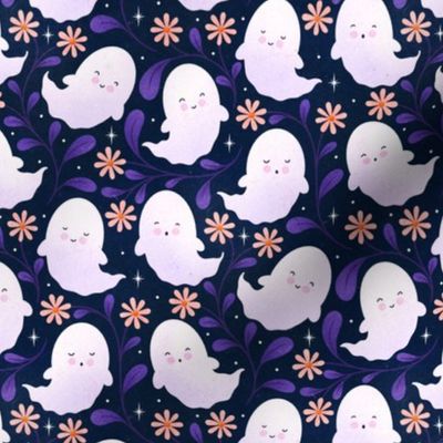 Daisy Boo Ghosts _ dark navy large scale