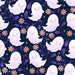 Daisy Boo Ghosts _ dark navy large scale