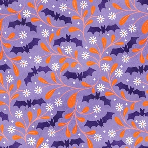 Blooming Bats _ mid purple large scale